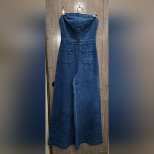 Wisteria Lane Wide Leg Denim Jumpsuit